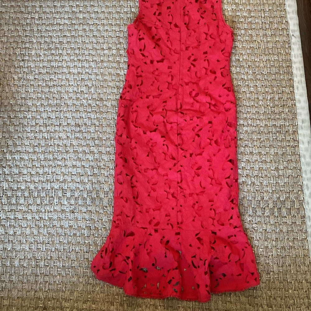 Shoshanna Red Lace Midi Dress - Picture 7 of 10